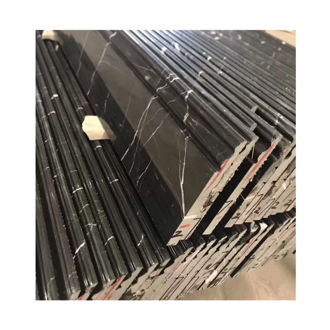 Декоративный черный мраморный камень Marquina отделка молдинг линии плинтус камни