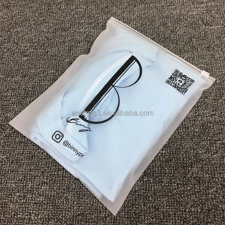 Custom Printed Resealable Garment Packaging Plastic Biodegradable Frosted sealing zipper lock bag Clothing Packaging Bag