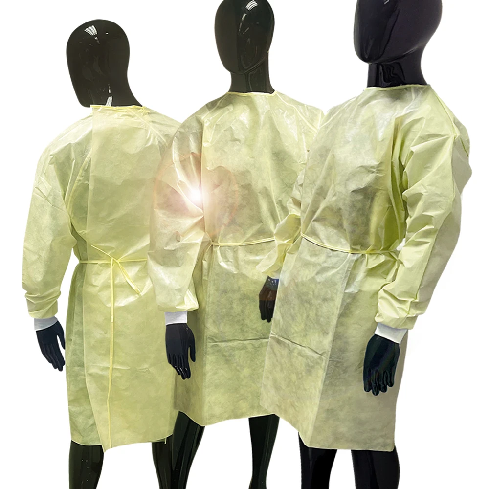 Modern Design Cheap Wholesale Non Woven Disposable White Aami Standard Level 2 Gown For Adult