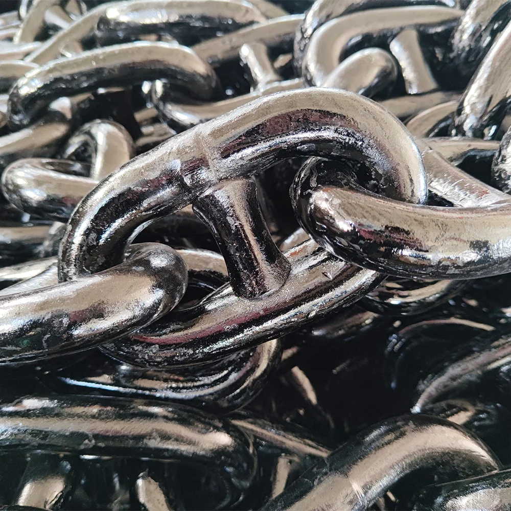 22mm black painted grade u3 cm690 stud link anchor chain