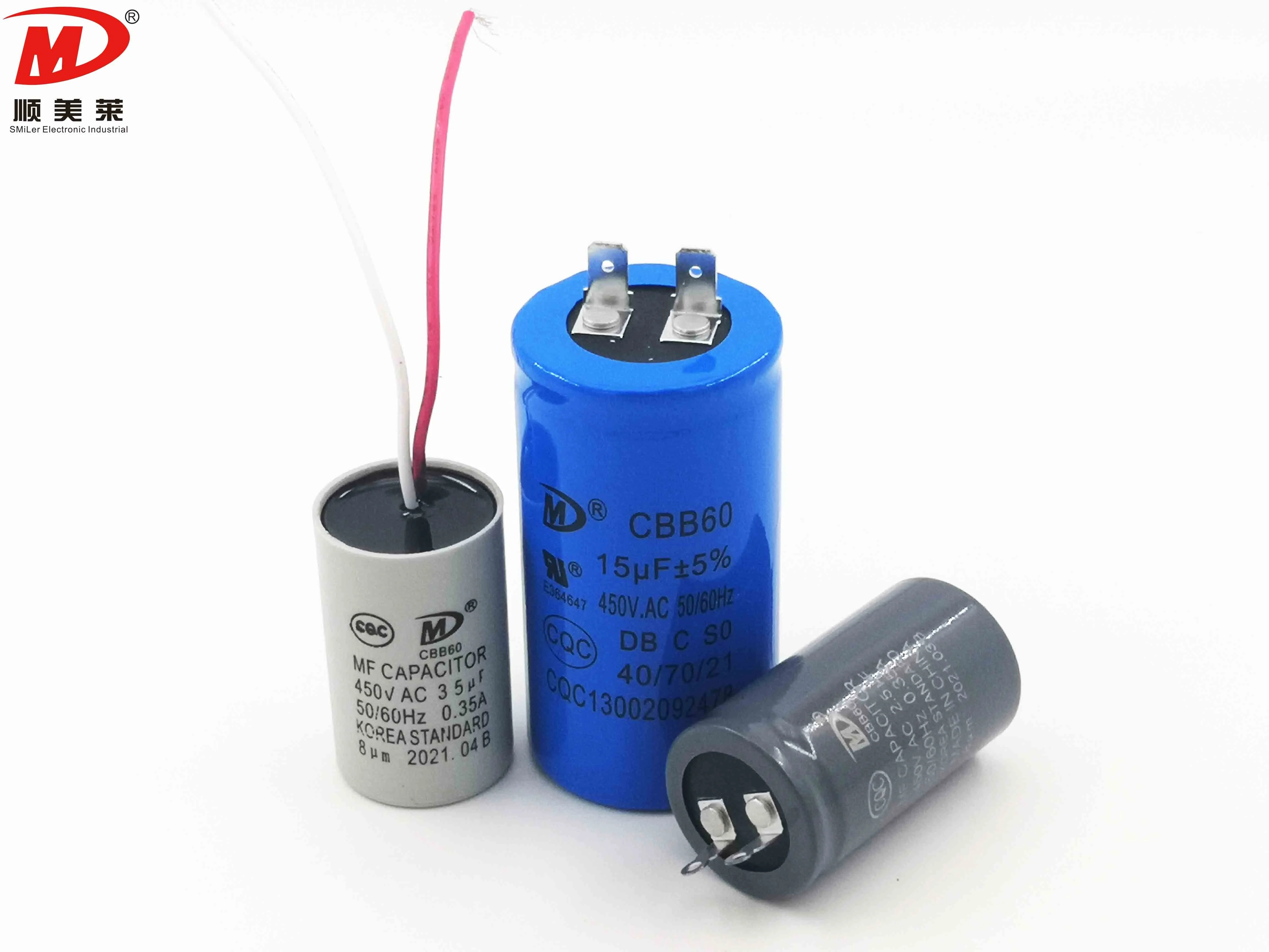Factory Popular Model CBB60 Capacitor 450v 12uf Wires Lead Out High Voltage For Water Pump Film Capacitors