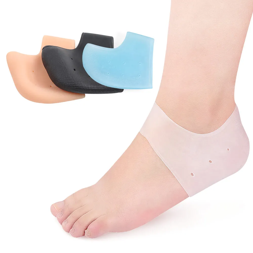 Anti Crack Gel Heel Pads Shoes Cushion Insole Silicone Hydrogel Shock Absorber Foot Pain Sticker Heel Socks