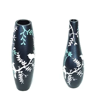 Tabletop Wooden Flower Vase Classic Style/Wooden Craft Vase /Home Decor Wood Flower Vases