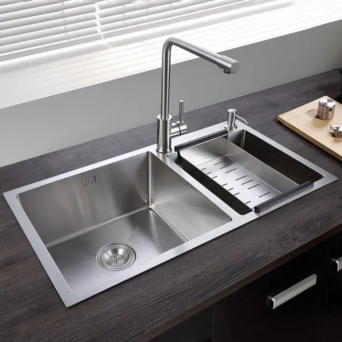 Hot Selling Modern Kitchen sink Rack Stainless Steel undermount double bowl sink