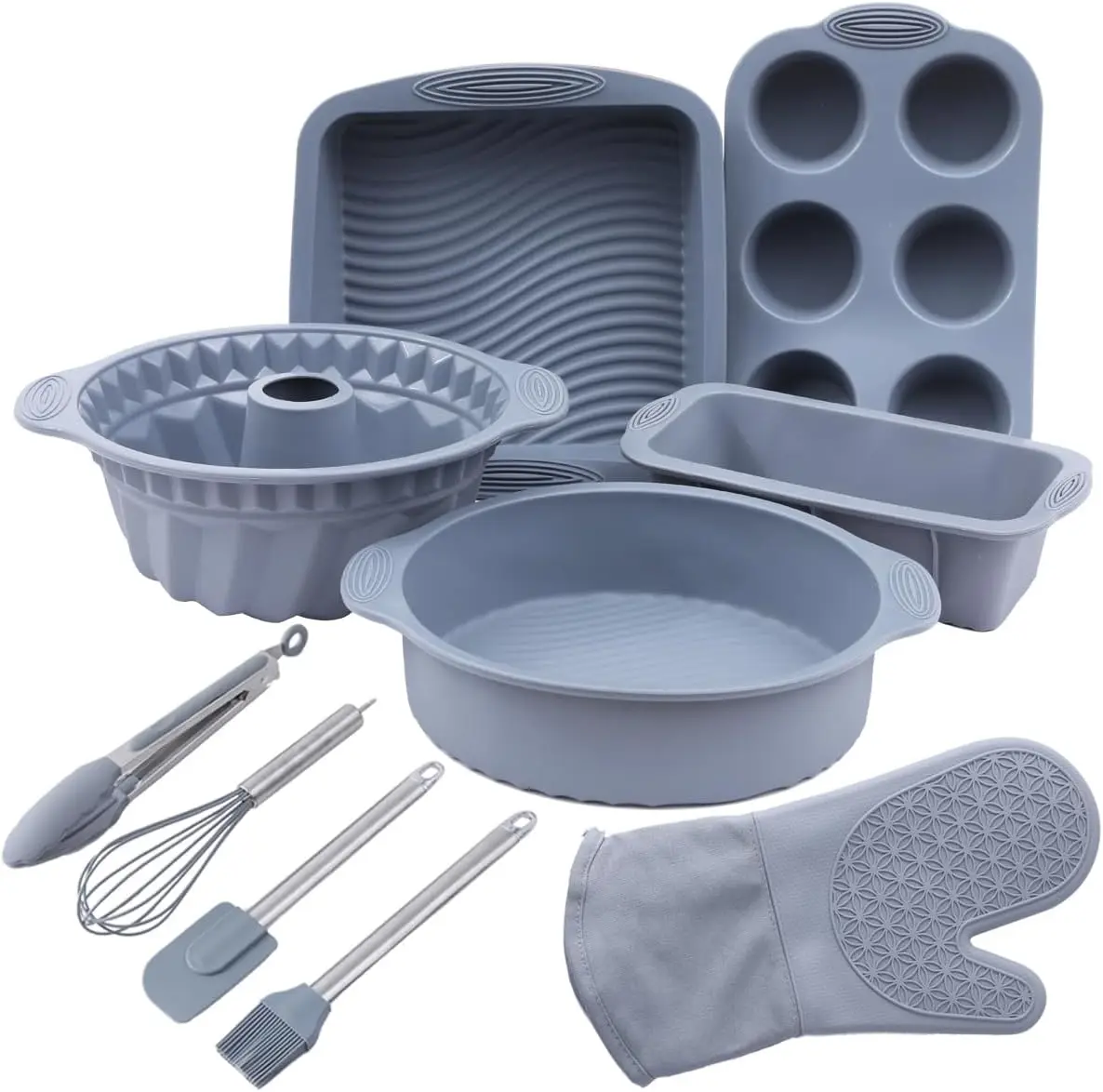 Silicone cake mold Bakeware Set Cake Pan Spatula Oil Brush Nonstick Cookie Molds Kitchen Baking Supplies Set for cake mould