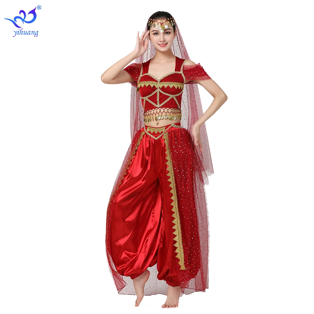 Women Halloween Party Performance Costume Cosplay Costume Adult aladdin jasmine princess belly dance costume