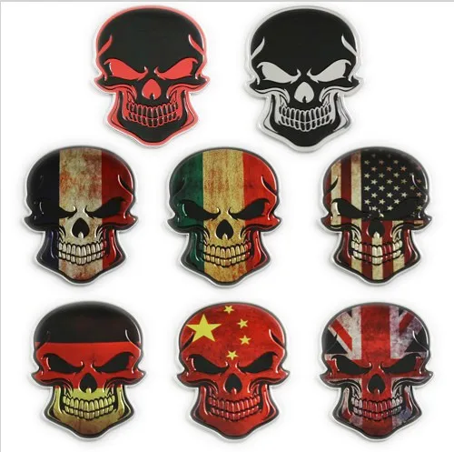 3D Metal Skeleton Car Sticker Skull Flag Car Body Styling Motorcycle Decal car Stickers