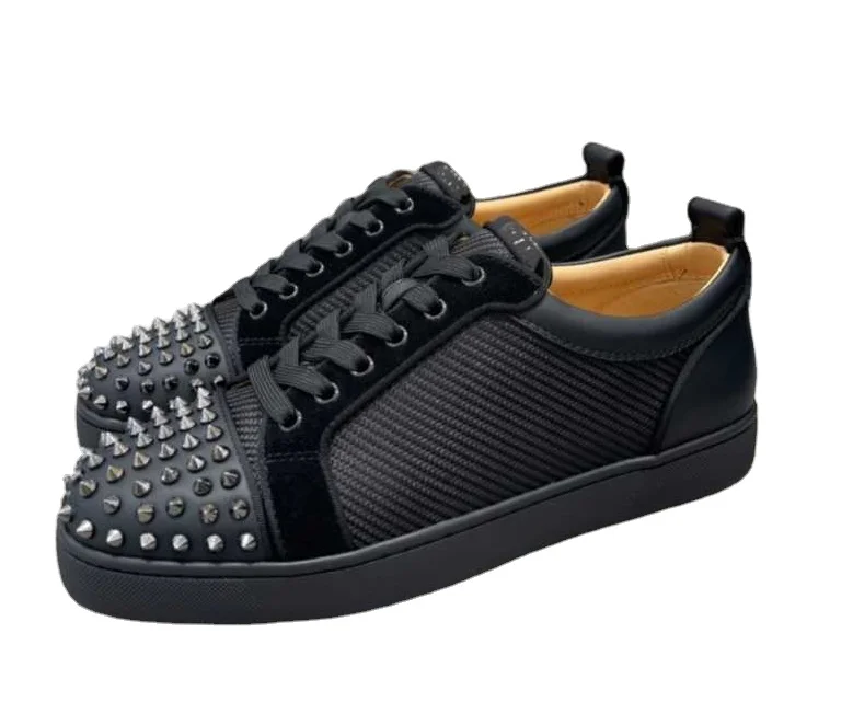 Мужская обувь с заклепками cl, обувь с красной подошвой, с низким верхом, полностью кожаная, универсальная, повседневная, для скейтборда, Европейская и американская Брендовая обувь hair st