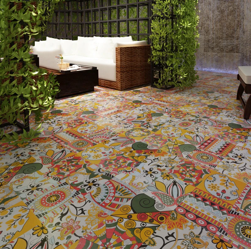 Good selling balcony 300*300mm flower art pattern floor decoration ceramic floor tiles