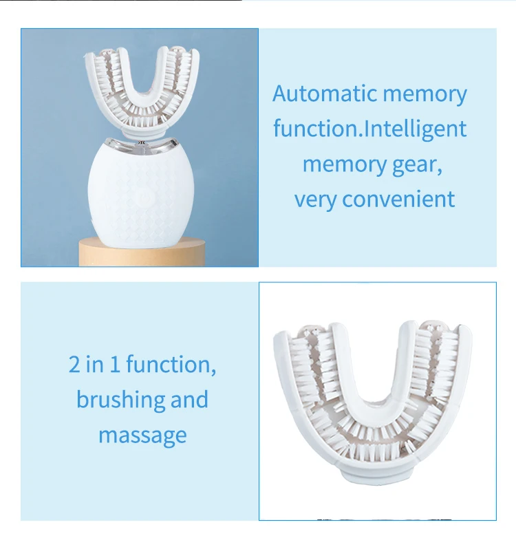 New World Premiere Customised 360 Nylon Toothbrush U Type Automatic Electric Toothbrush Adult Electric Sonic Toothbrush