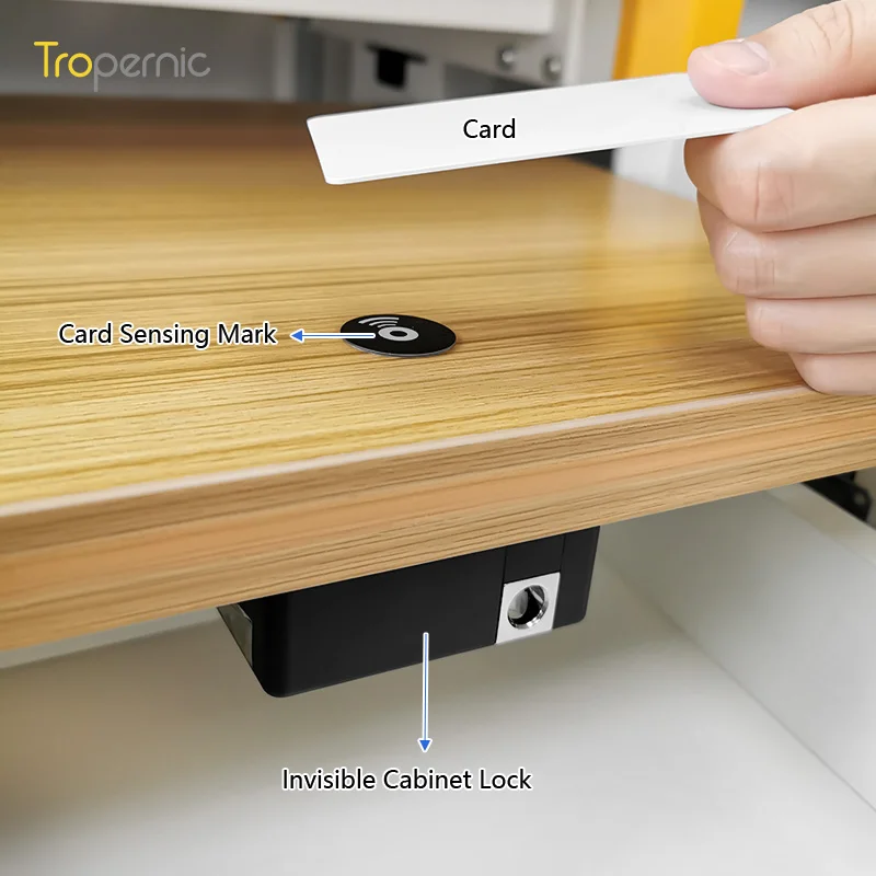  Черный мобильный телефон Ttlock App электронный Rfid смарт-хранилище Магнитная невидимая Скрытая Блокировка ящика шкафа для Дома
