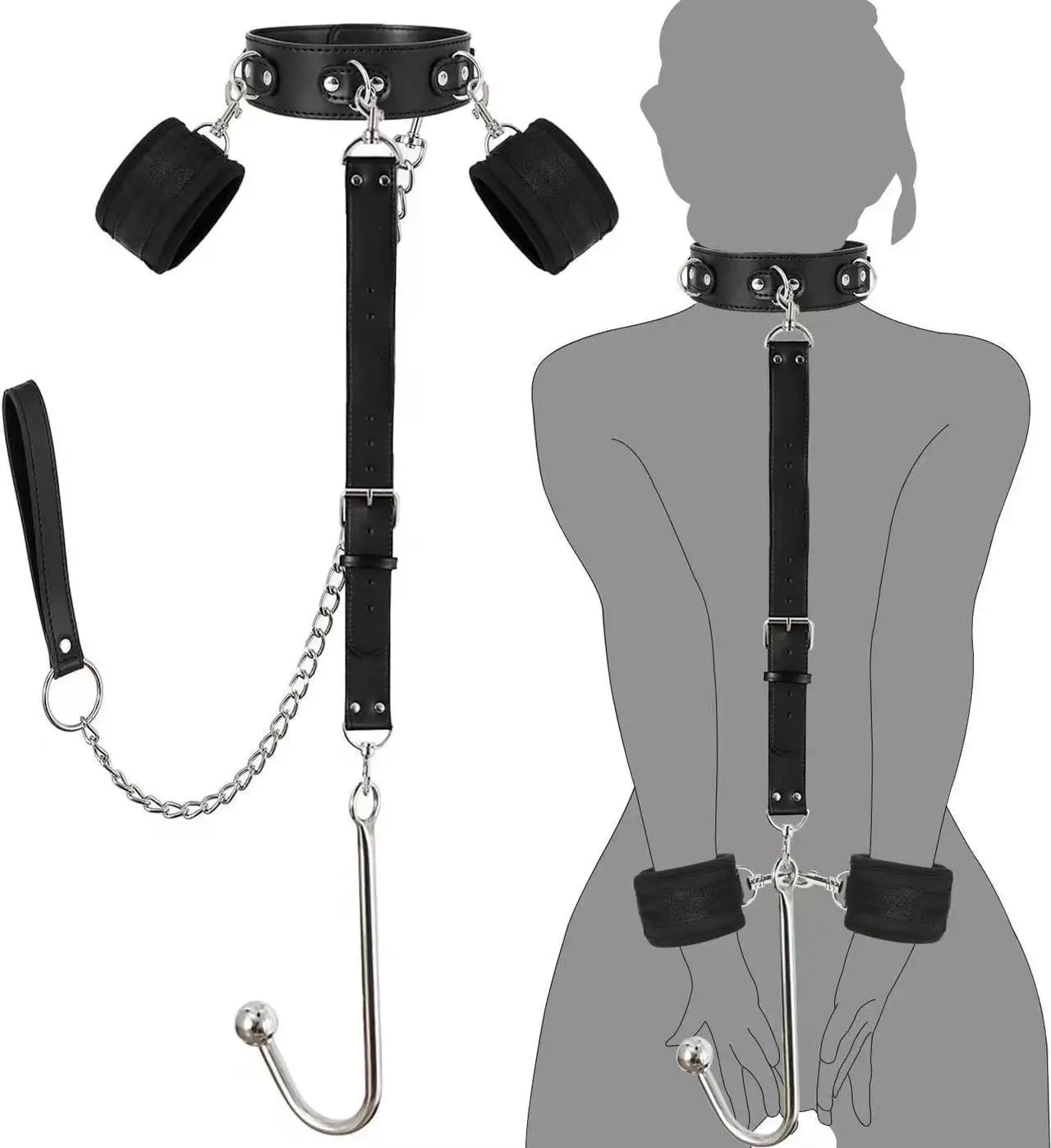 Alternative sex anal hook set bondage collar bondage handcuffs masturbation male and female couples adult products sm products