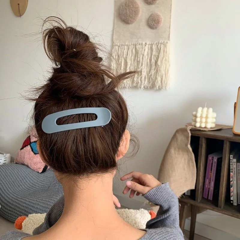 Women French Barrette Duckbill Alligator Oval Hair Clips Large Side Slide Grip Flat Claw Clip