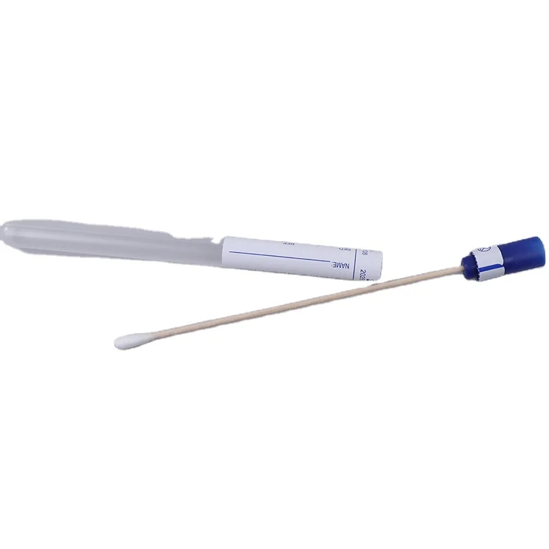Specimen Collection Rayon Sterile Disposable Sampling Swab Sticks 178mm With Transport Tube