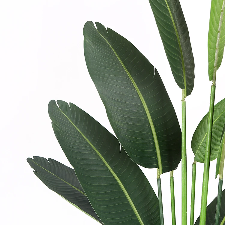 Large Plastic Banana Leaf Green Leaves Artificial Bananas Tree Bonsai Sale Artificial Banana Potted Tree Bonsai