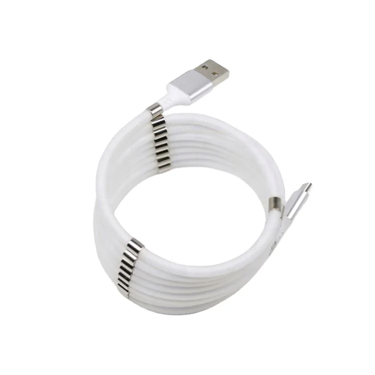 A-BST hot sell Magnetic Charging Cable Self Winding Organizing Type C Micro USB Easy Coil Charging Cable for any mobile phone