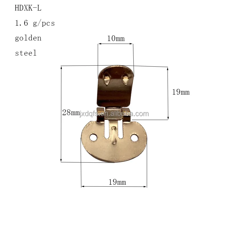 golden color flexible Spring steel manually detachable decorative flower shoe flower clip bow tie clip shoe clip buckle size L
