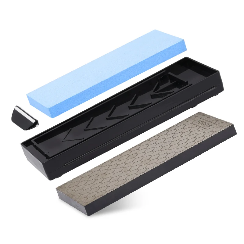 Профессиональный Алмазный точильный камень 4 в 1 400 #1000 # для ножей набор пластиковой коробке