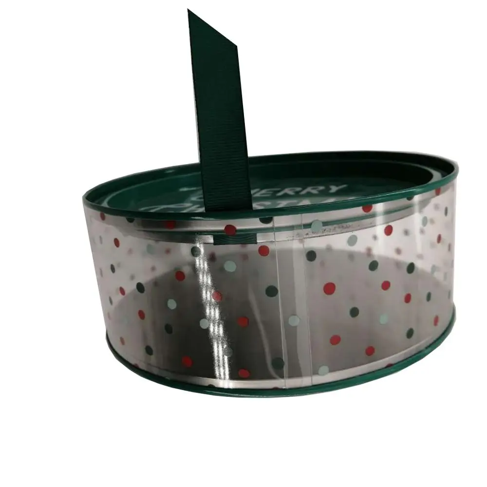 
Factory custom transparent plastic box clear can with metal lid 