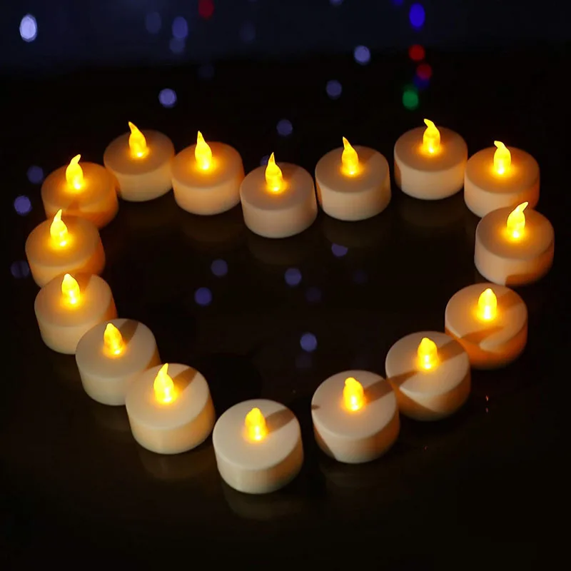 Wholesale Wedding Mini Flameless Tea Candles Electric LED Tealight Candles 24pcs One Box