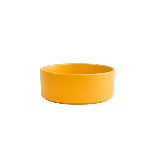premium quality pet supplies porcelain pet bowl raised wooden frame dog cat bowl high-footed anti-slip pet ceramic bowl