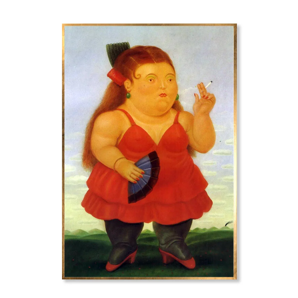 Pure Handmade Impression Fat Girl Portrait Oil Painting on Canvas for Room Decor Famous Painting Elegant Fat Lady Wall Picture