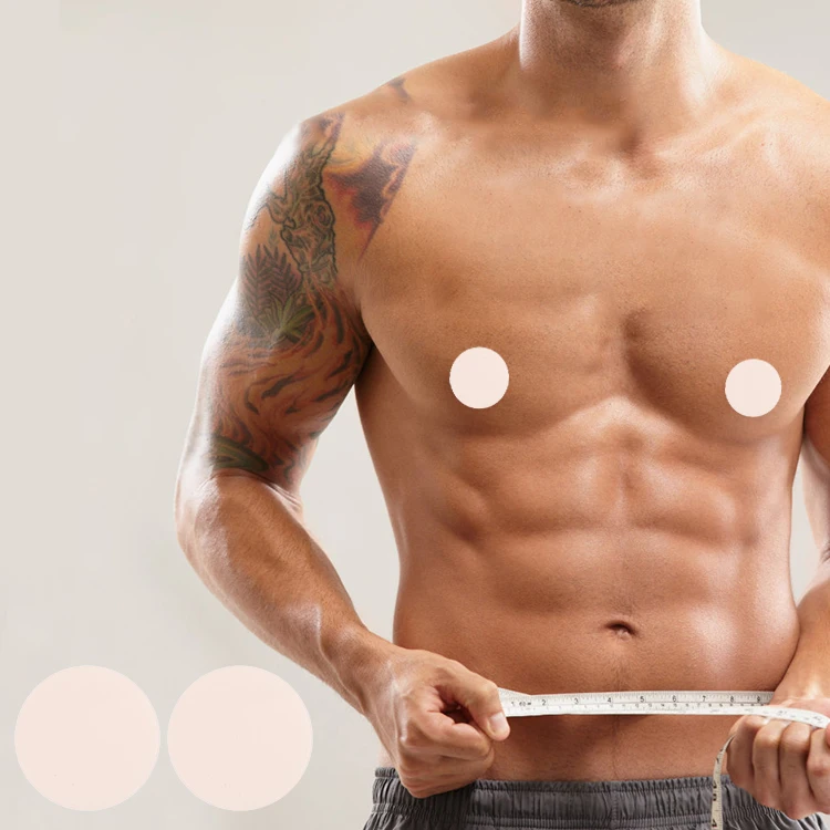 Sport Anti Bleeding Reusable Silicone Thin Seamless Adhesive Men Breast Nipple Pasties for Running