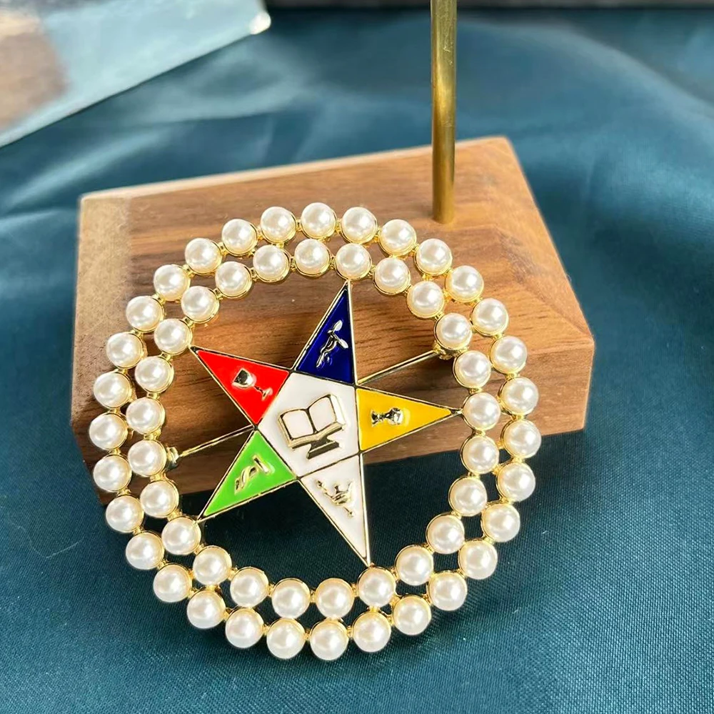 Greek Letter Sorority Oes Jewelry Order Of The Eastern Star Oes Jewellery Brooches Pins Pearl Beads Brooch Pin