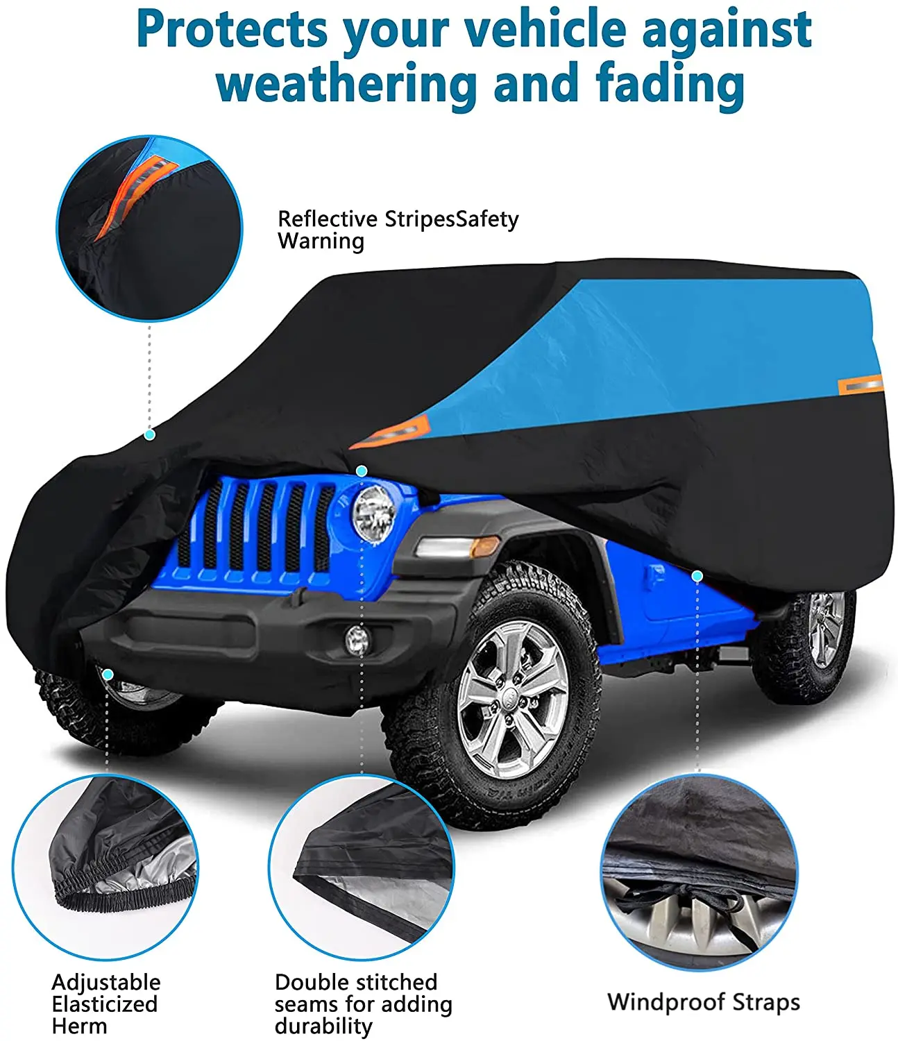 All weather snowproof and wind-proof outdoor full body cover suitable for car waterproof car cover