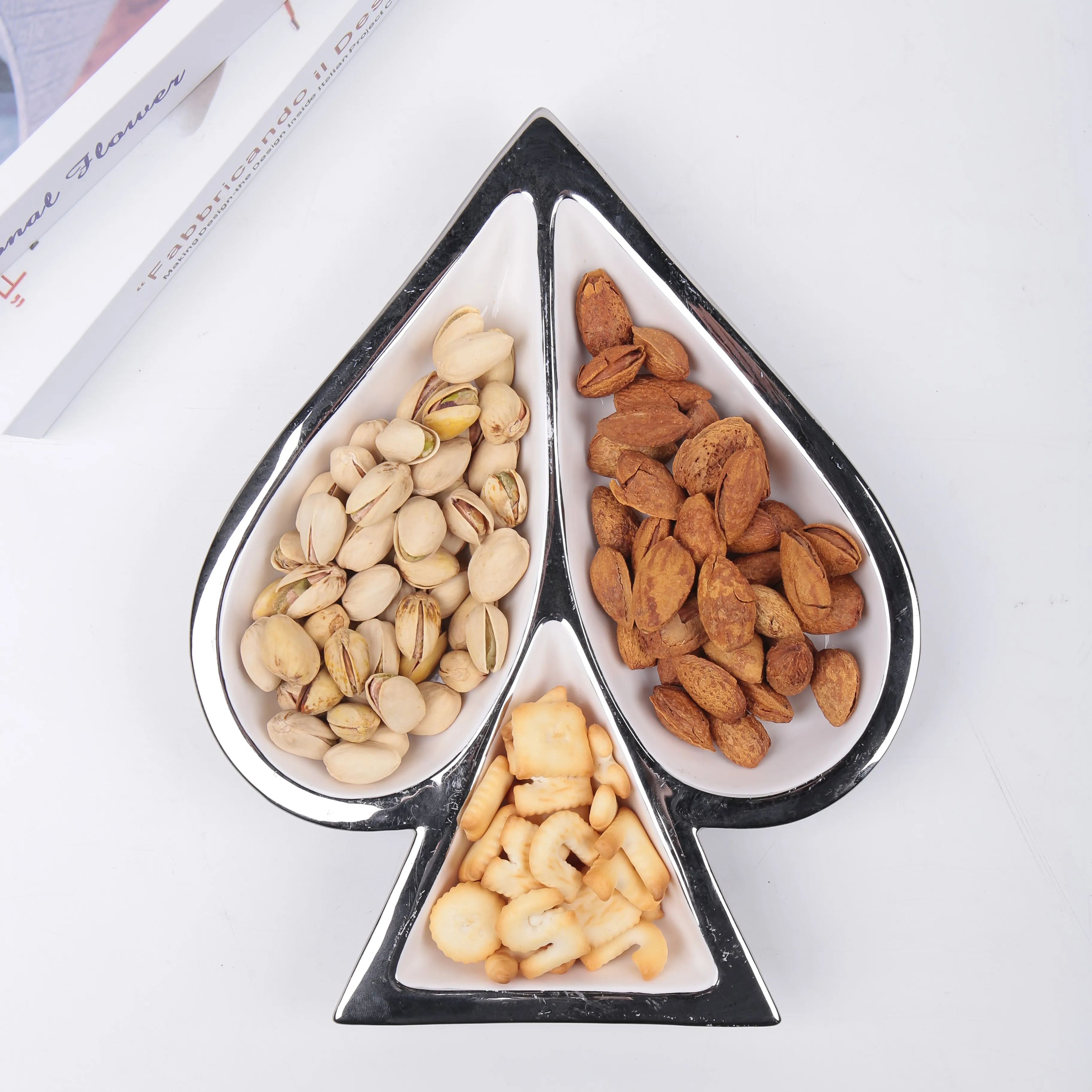 Wholesale Home Restaurant Irregular Custom Logo Ceramic Tableware Nut Snack Dish Plate
