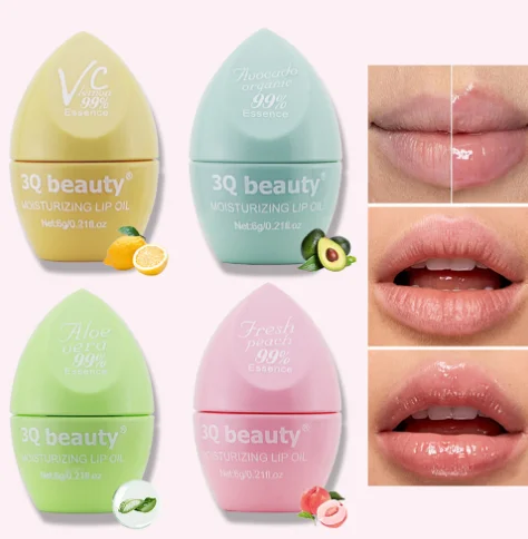 Бесплатный образец собственной этикетки увлажняющее глянцевое масло для губ фруктовый вкус розовое прозрачное масло для ухода за губами