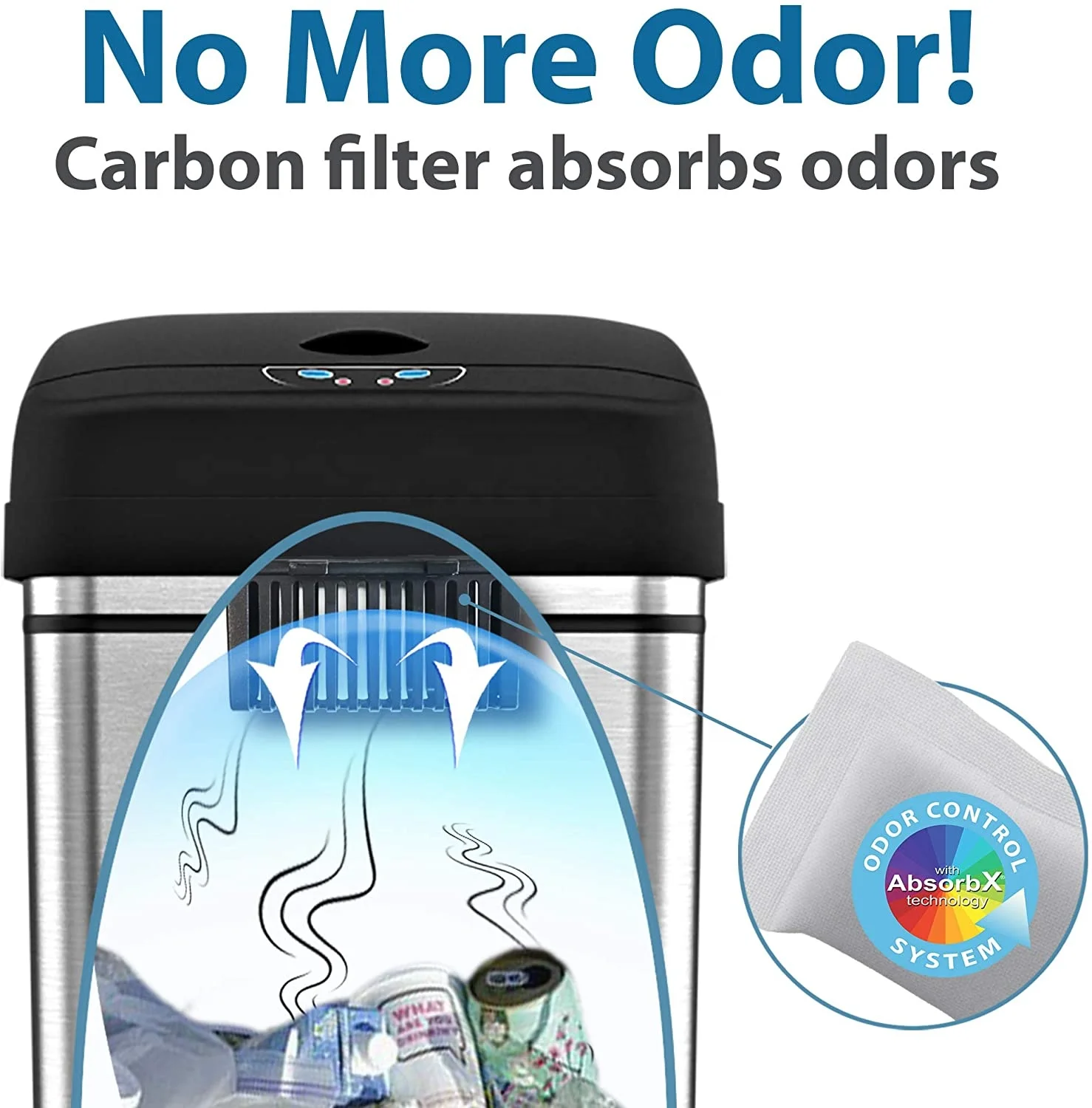 Supplier Wholesale Large Capacity Smart Automatic Stainless Steel Waste Garbage Recycle Bin Trash Can With Sensor Touch-Free