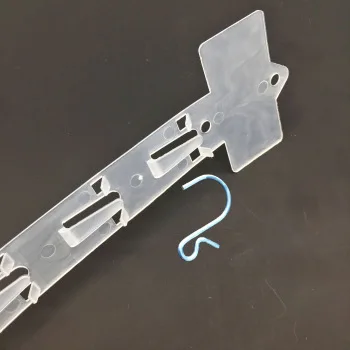 Hiplastics Merchandising Plastic Hanging Clip Strip with S Hooks Foldable Display for Rack
