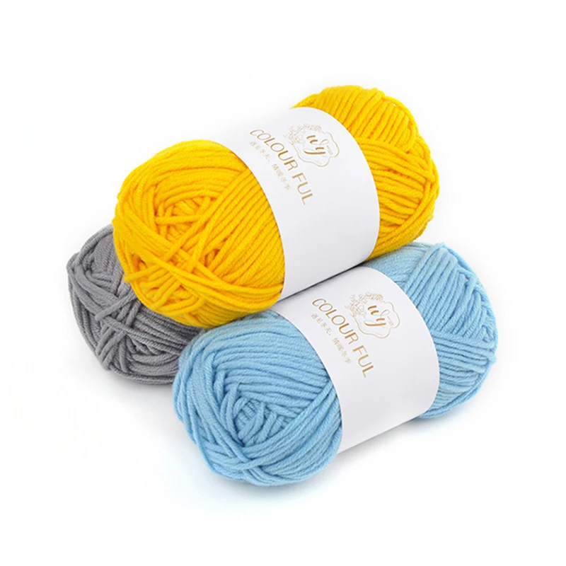 
Free Samples Various Colors Baby Soft Acrylic Hand Knitting Cotton Thread 5ply 50g Mercerized Milk Cotton Yarn 