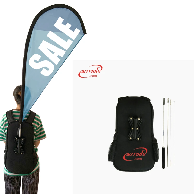 Weihai Wisezone высокое качество оксфордская ткань прогулочный рекламный рюкзак флаг наружная реклама медиа рюкзак баннер