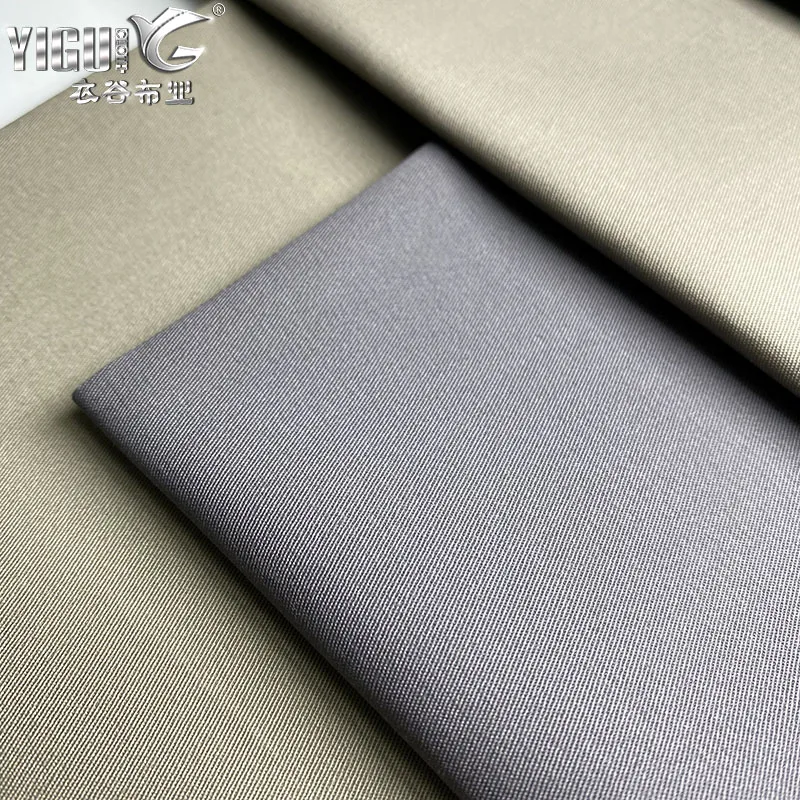 Custom 98 Cotton 2 Spandex Stretch Elastane Brushed Imitation Tencel Twill Khaki Fabric