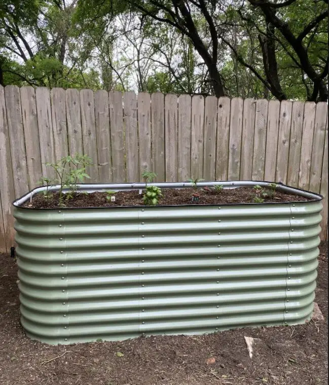 Ivory(Pearl White) Aluzinc Coated Modular Metal Raised Garden Bed Stainless Steel Planter Box 32' Tall