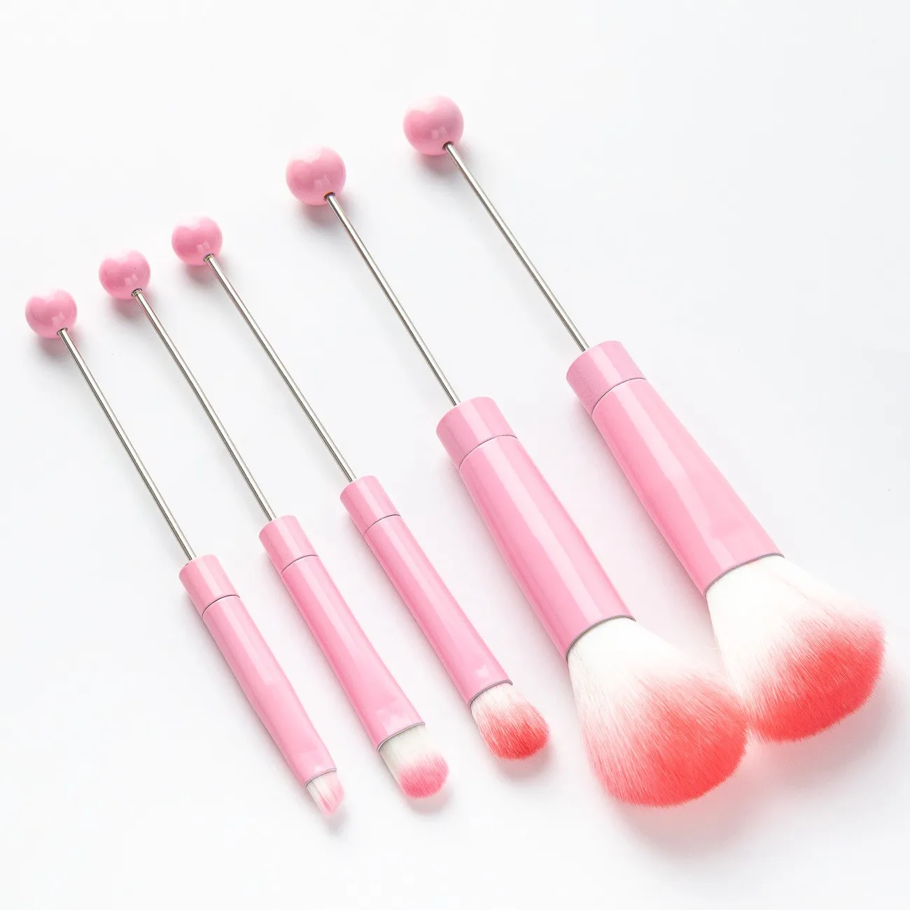 JH Metal Handle 5 In 1 Makeup Brush Sets 5 PCS Women Cosmetics DIY Beadable Brush Sets