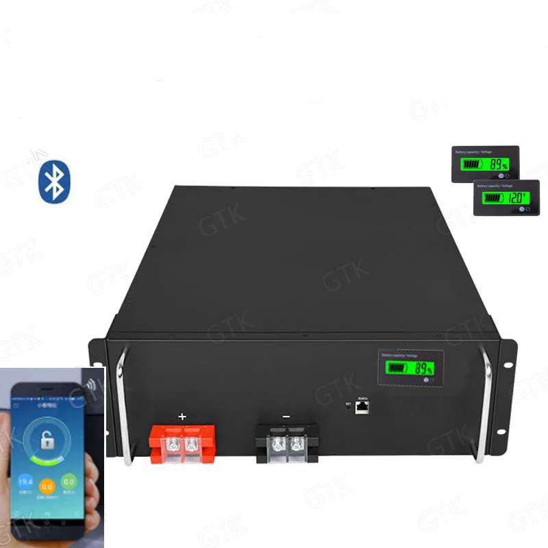 GTK lithium ion 48V 120AH battery 5.7kwh bluetooth APP BMS RS485 communication for 4000W inverter Solar energy + 10A charger