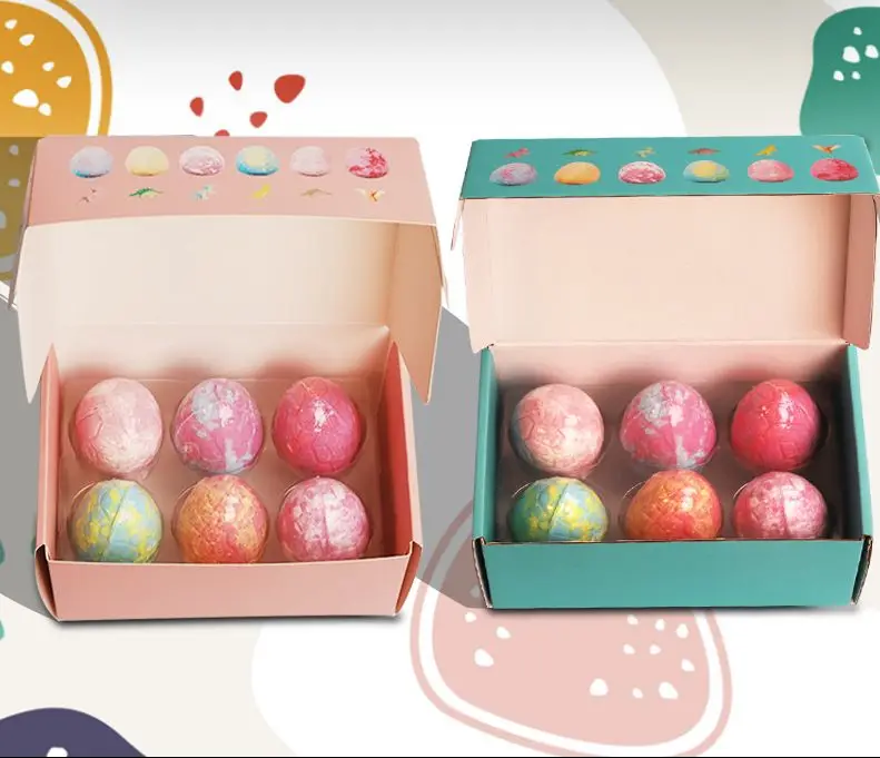 New Children Sea Salt Bath Bombs Essential Oil Dinosaur Egg Bath Salt Gift Set