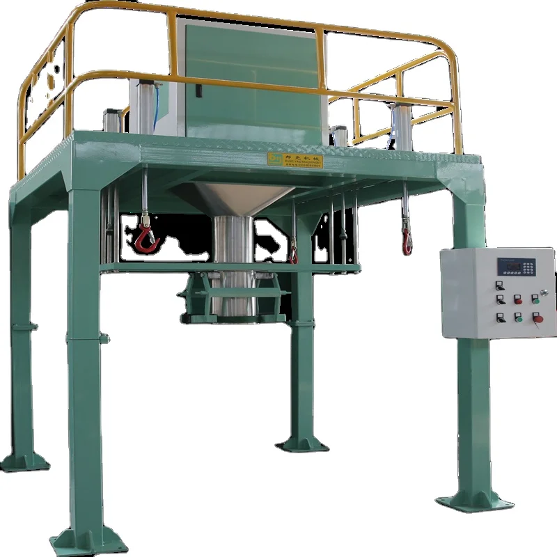 Ton Bag Packaging Machine Lime Ore Weighing Filling Sealing Granule Robotic Palletizer and Pallet Wrapper for Cement 0.4-0.6mpa