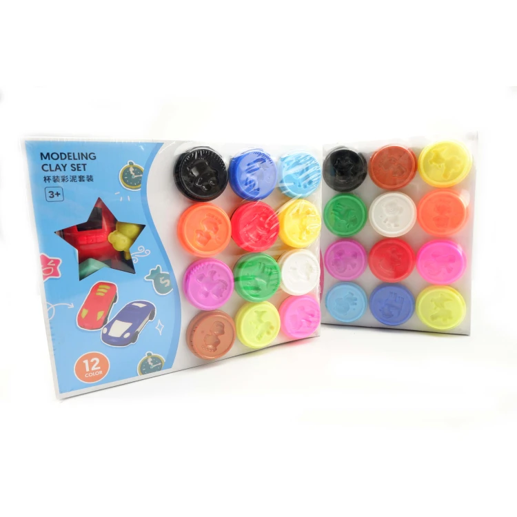 Kids slime Manufacturer diy air dry clay color 12 pots 50 Grams Play Dough Toy with Muti Colors