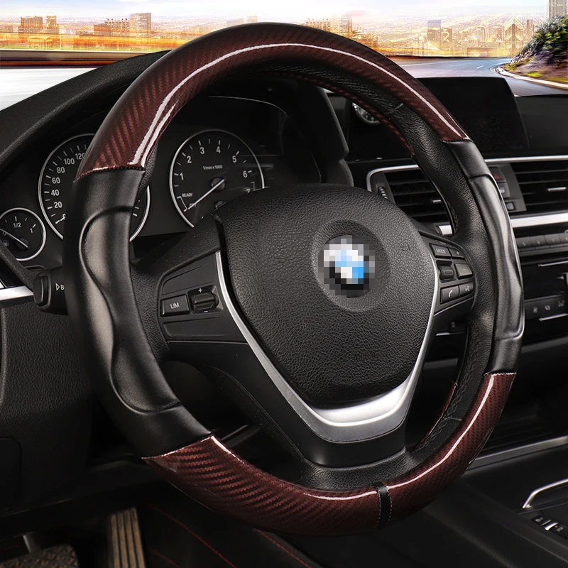 Подходит для BMW X5 E53 углеродного волокна спортивный автомобиль рулевое колесо крышка мягкая внешняя часть изготовлена из микрофибры и кожи 3D дизайн на нескользящей подошве высокого