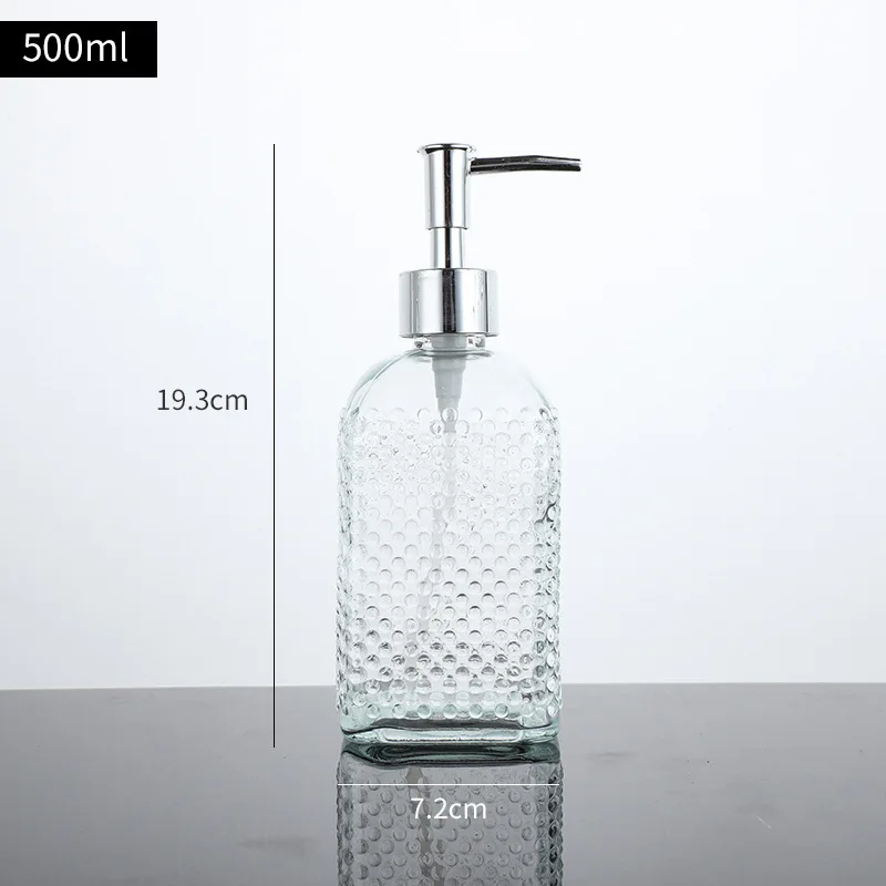 Transparent Press Hand Sanitizer Shampoo Bottle Water Shower Gel Emulsion Split Empty Glass Bottle Hotel Bath Toilet Supplies