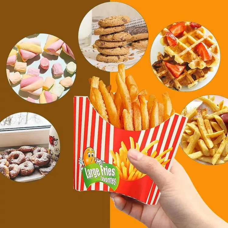Style Restaurant Cooking Packaging Hamburger Environmentally Friendly Materials Safe Hygienic French Fries Box