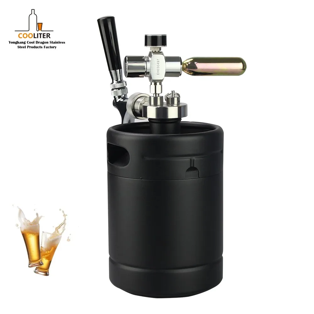Stainless Steel Growler Tap Keg Beer Growler Homebrew Pressurized Mini Keg System