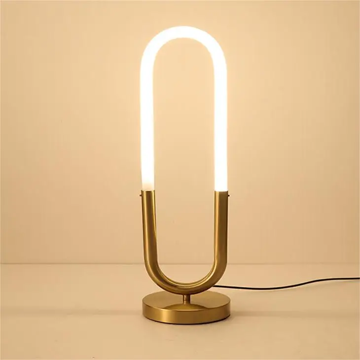 Creative oval bedroom bedside table lamp high quality living room sofa acrylic iron table light home decor led table lamp
