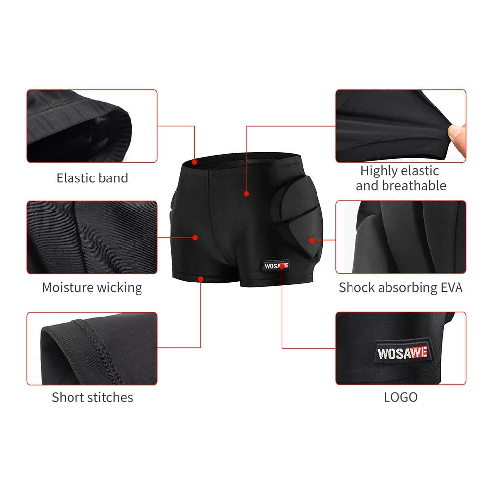 WOSAWE Skating Ice Hips Protector Pad Sports Safety Supporter Protective Mat Protection Skiing skating equipment