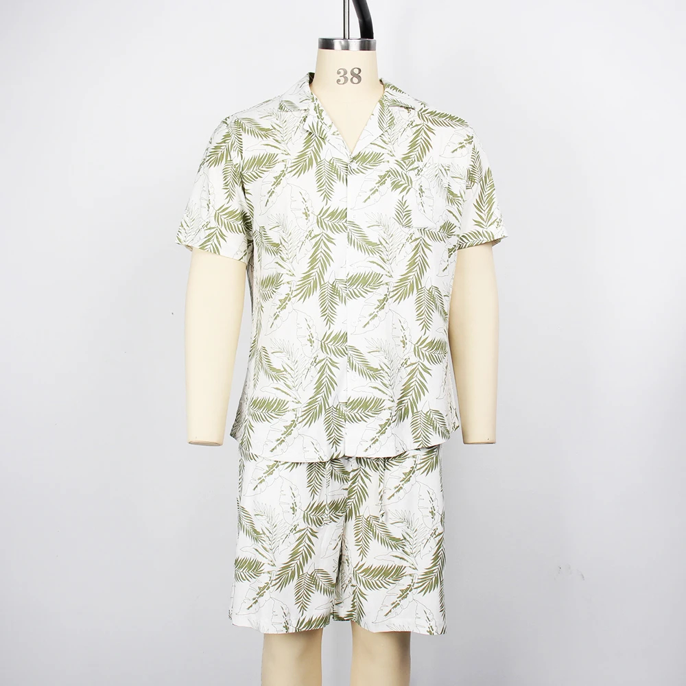 Shinesia OEM Custom Linen Shirts Summer Guayabera Hawaiian Shirt Printing Sublimation Shirts Button up Short Sleeve Men Casual