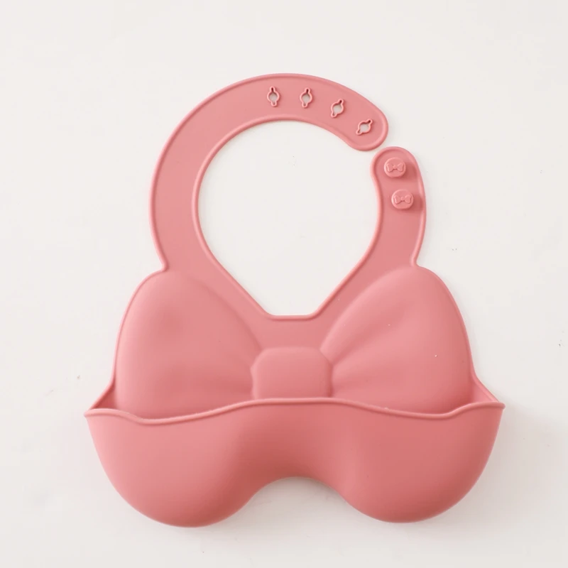 Hot Selling BPA Free Baby Bib Multicolor Solid Silica Gel Food Grade Bib for 0-12 Months for Feeding